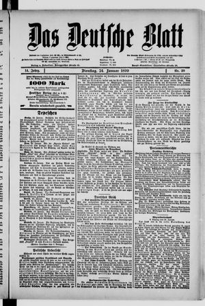 Das deutsche Blatt on Jan 24, 1899