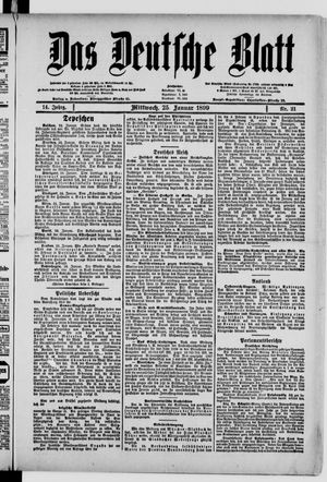 Das deutsche Blatt vom 25.01.1899