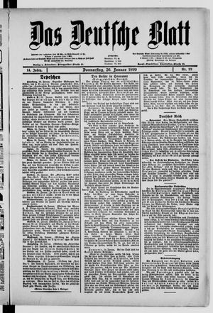 Das deutsche Blatt vom 26.01.1899