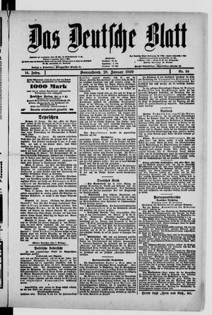 Das deutsche Blatt vom 28.01.1899