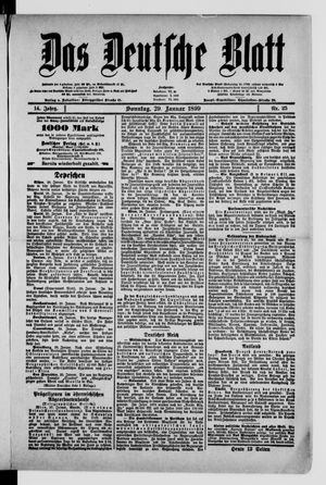 Das deutsche Blatt vom 29.01.1899