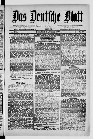 Das deutsche Blatt vom 04.02.1899