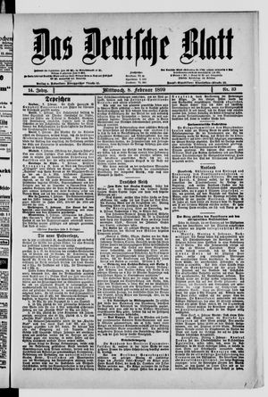 Das deutsche Blatt vom 08.02.1899