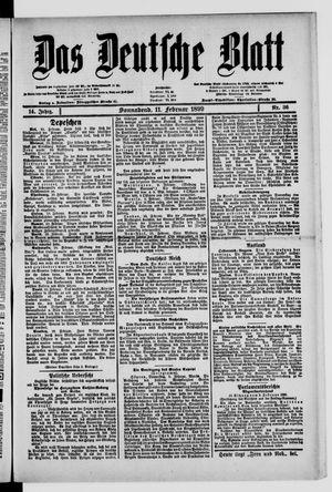 Das deutsche Blatt on Feb 11, 1899