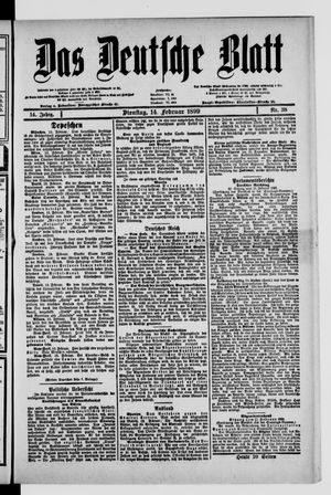 Das deutsche Blatt vom 14.02.1899