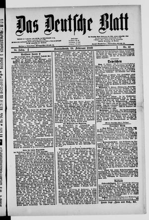 Das deutsche Blatt vom 18.02.1899