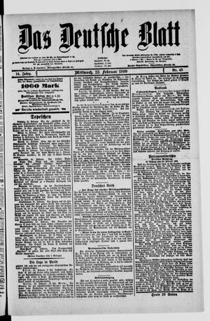 Das deutsche Blatt vom 22.02.1899