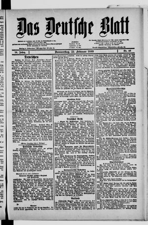 Das deutsche Blatt on Feb 23, 1899