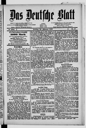 Das deutsche Blatt on Feb 24, 1899