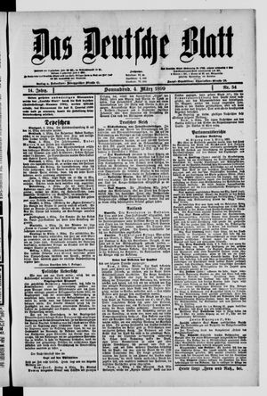 Das deutsche Blatt vom 04.03.1899