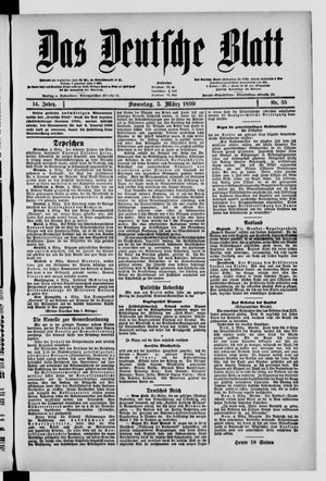 Das deutsche Blatt vom 05.03.1899