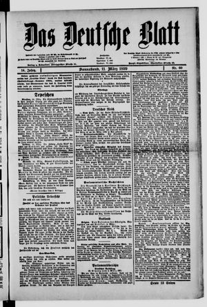 Das deutsche Blatt vom 11.03.1899