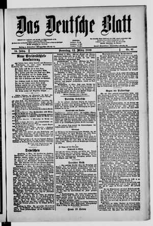 Das deutsche Blatt vom 12.03.1899