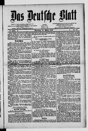 Das deutsche Blatt vom 14.03.1899