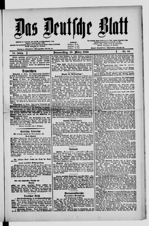 Das deutsche Blatt vom 16.03.1899