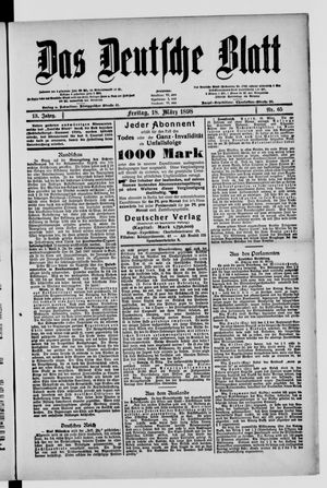 Das deutsche Blatt vom 18.03.1899