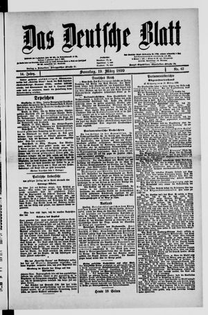 Das deutsche Blatt vom 20.03.1899
