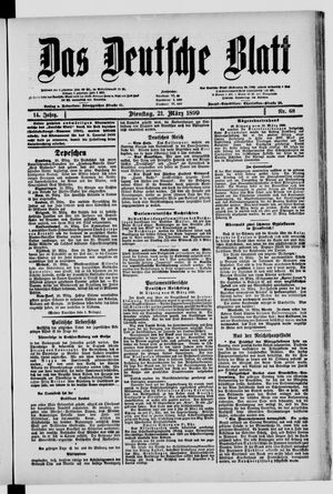 Das deutsche Blatt vom 21.03.1899