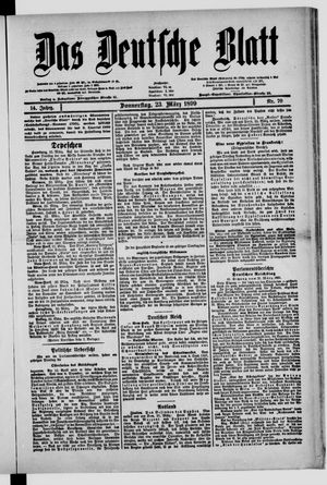 Das deutsche Blatt vom 23.03.1899