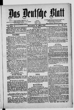 Das deutsche Blatt vom 25.03.1899