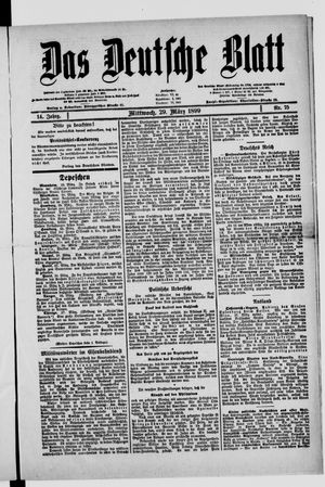 Das deutsche Blatt vom 29.03.1899