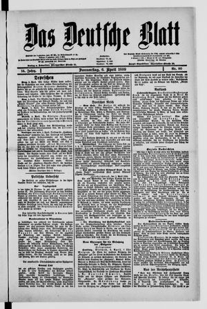 Das deutsche Blatt vom 06.04.1899
