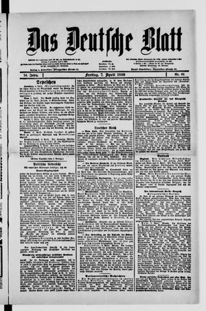 Das deutsche Blatt vom 07.04.1899