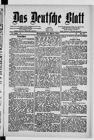 Das deutsche Blatt vom 15.04.1899