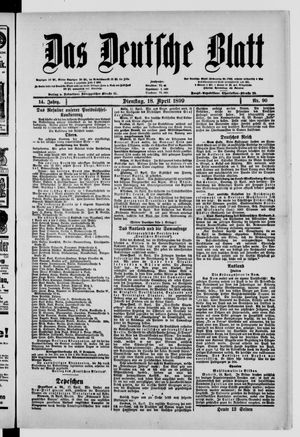 Das deutsche Blatt vom 18.04.1899