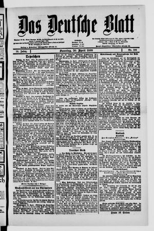Das deutsche Blatt vom 30.04.1899