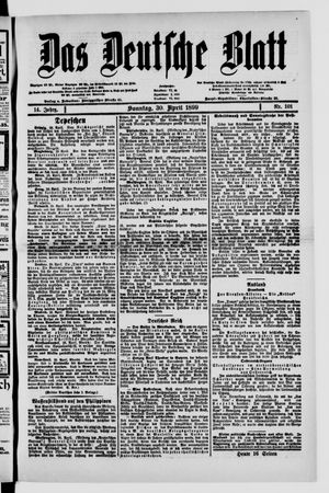 Das deutsche Blatt on Apr 30, 1899