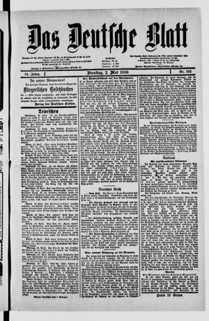 Das deutsche Blatt vom 02.05.1899