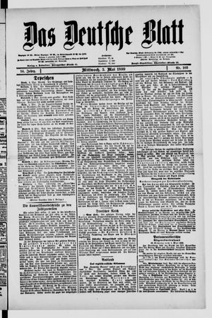 Das deutsche Blatt vom 03.05.1899