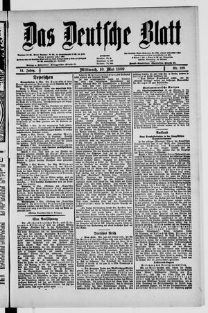 Das deutsche Blatt vom 10.05.1899