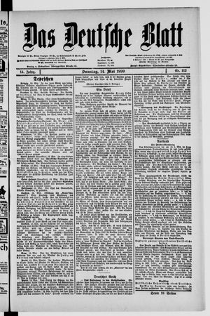 Das deutsche Blatt vom 14.05.1899