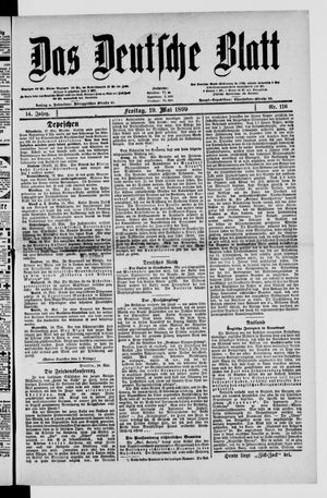 Das deutsche Blatt vom 19.05.1899