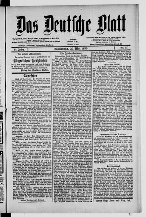 Das deutsche Blatt on May 20, 1899