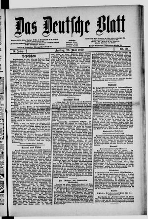 Das deutsche Blatt vom 26.05.1899