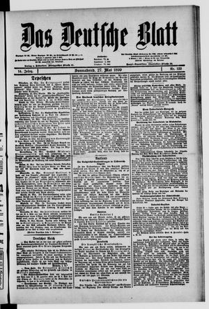 Das deutsche Blatt vom 27.05.1899