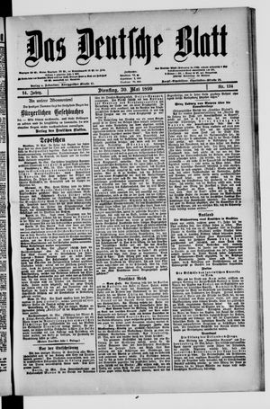 Das deutsche Blatt vom 30.05.1899