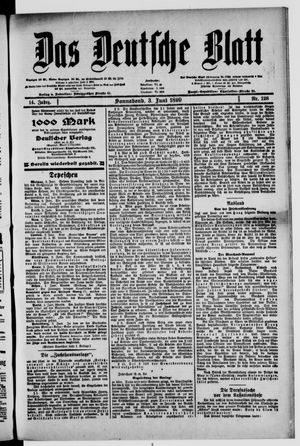 Das deutsche Blatt vom 03.06.1899