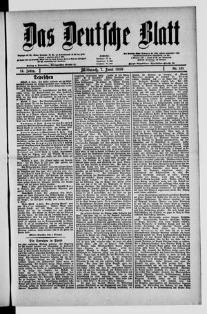 Das deutsche Blatt vom 07.06.1899