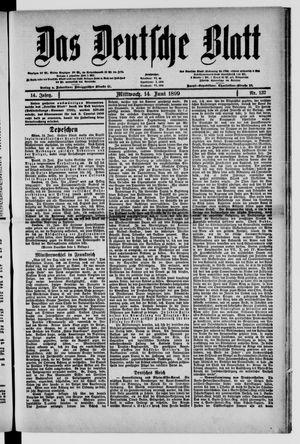 Das deutsche Blatt vom 14.06.1899