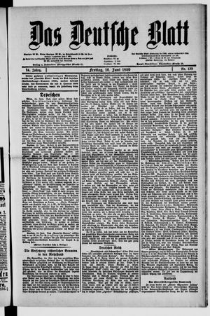 Das deutsche Blatt vom 16.06.1899