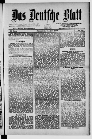 Das deutsche Blatt vom 17.06.1899