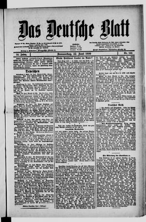 Das deutsche Blatt vom 22.06.1899