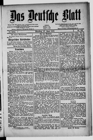 Das deutsche Blatt vom 27.06.1899