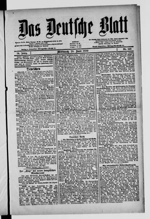 Das deutsche Blatt on Jun 28, 1899