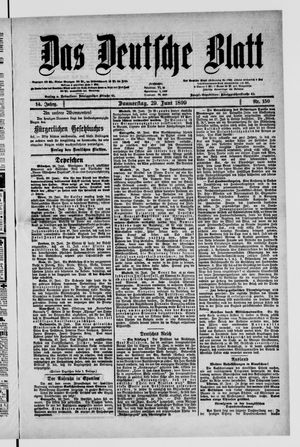 Das deutsche Blatt vom 29.06.1899