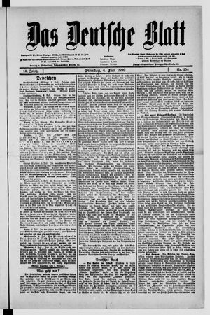 Das deutsche Blatt on Jul 4, 1899